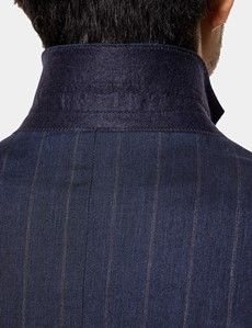 Tailored Fit Blue Stripe 1913 Linen Suit Jacket