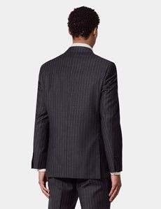 Tailored Fit Charcoal Chalk Stripe Suit Jacket