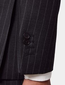Tailored Fit Charcoal Chalk Stripe Suit Jacket