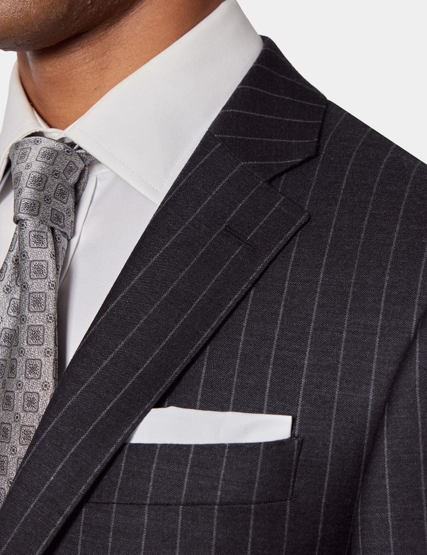 Tailored Fit Charcoal Chalk Stripe Suit-preview