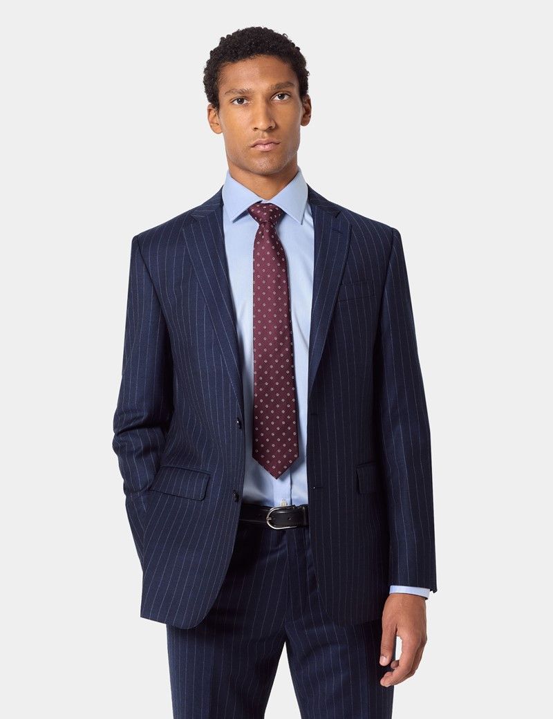 Tailored Fit Navy Chalk Stripe Suit