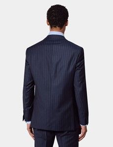 Tailored Fit Navy Chalk Stripe Suit