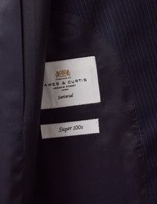 Tailored Fit Dark Blue Pinstripe Suit-preview4