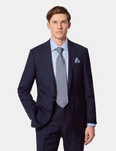 Tailored Fit Dark Blue Pinstripe Suit
