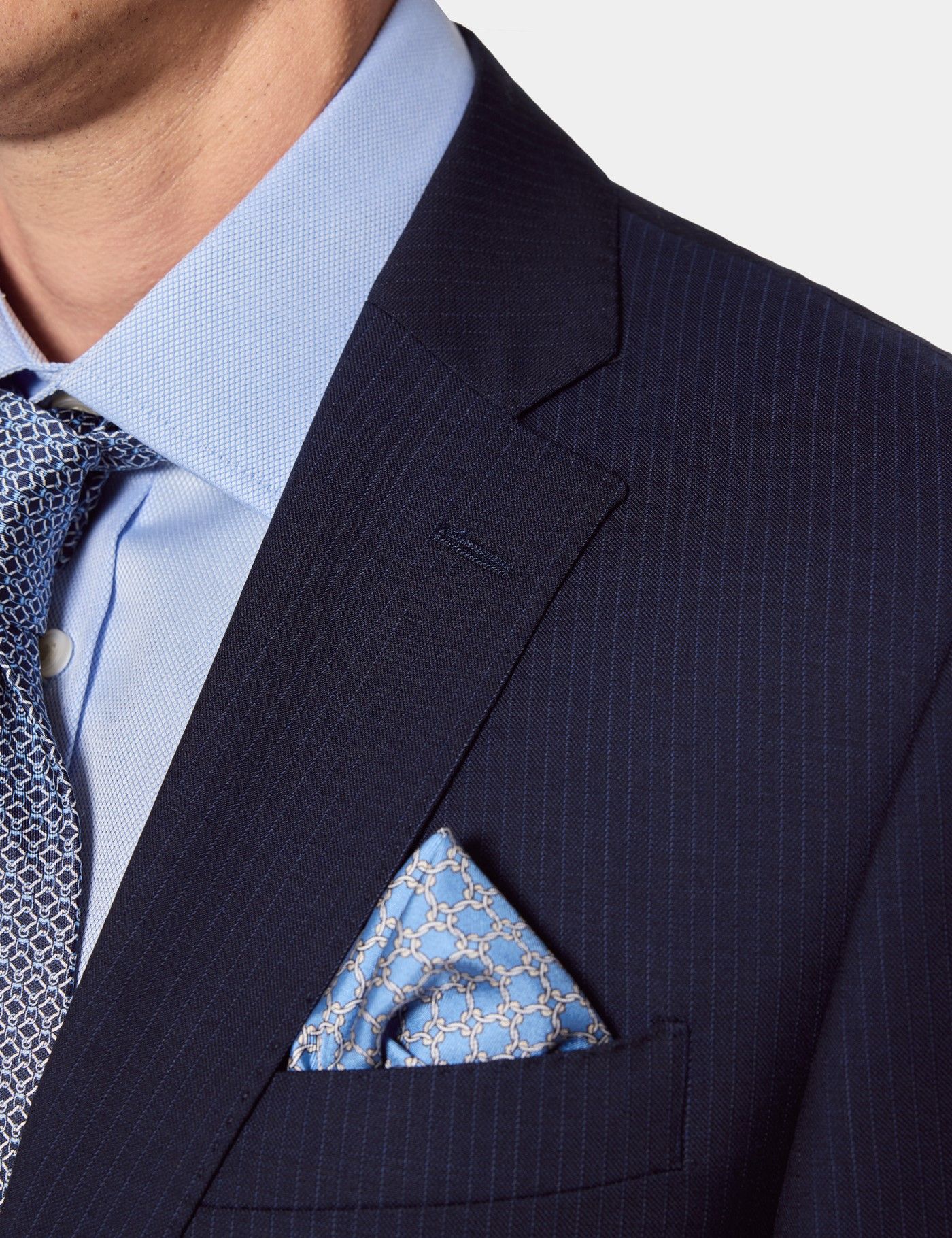 Tailored Fit Dark Blue Pinstripe Suit-preview