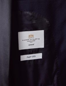 Tailored Fit Dark Blue Pinstripe Suit