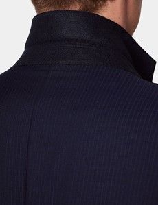 Tailored Fit Dark Blue Pinstripe Suit