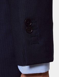 Tailored Fit Dark Blue Pinstripe Suit