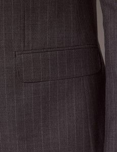 Grey Stripe Slim Suit Jacket-preview3