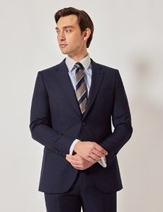 Dark Blue Pinstripe Wool Slim Fit Suit-preview2