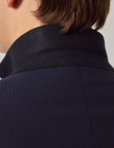 Dark Blue Pinstripe Wool Slim Fit Suit-preview6