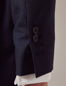 Dark Blue Pinstripe Wool Slim Fit Suit-preview7