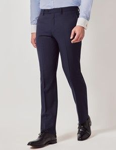 Dark Blue Pinstripe Wool Slim Fit Suit-preview8