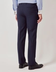 Dark Blue Pinstripe Wool Slim Fit Suit-preview10