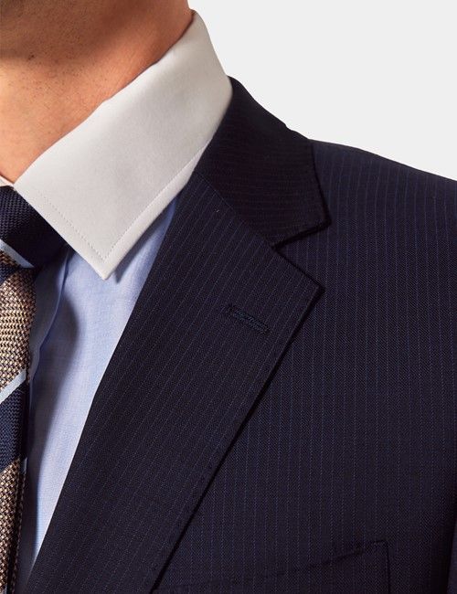 Slim Fit Dark Blue Pinstripe Suit-preview