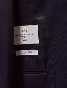 Slim Fit Dark Blue Pinstripe Suit-preview4