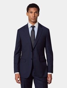 Slim Fit Dark Blue Pinstripe Suit