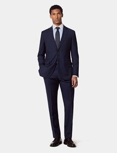 Slim Fit Dark Blue Pinstripe Suit