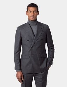 Slim Fit Charcoal Shadow Stripe Suit Jacket