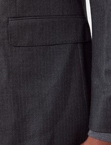 Slim Fit Charcoal Shadow Stripe Suit Jacket