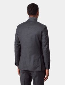 Slim Fit Charcoal Shadow Stripe Suit Jacket