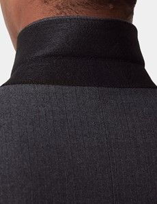 Slim Fit Charcoal Shadow Stripe Suit Jacket
