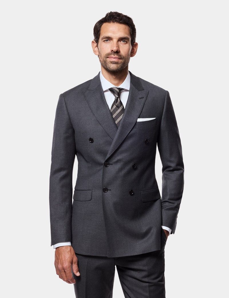 Slim Fit Charcoal Shadow Stripe Suit Jacket thumbnail 7
