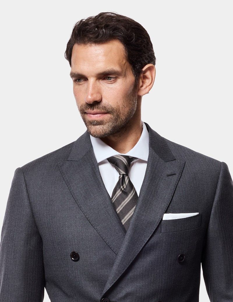 Slim Fit Charcoal Shadow Stripe Suit Jacket thumbnail 8