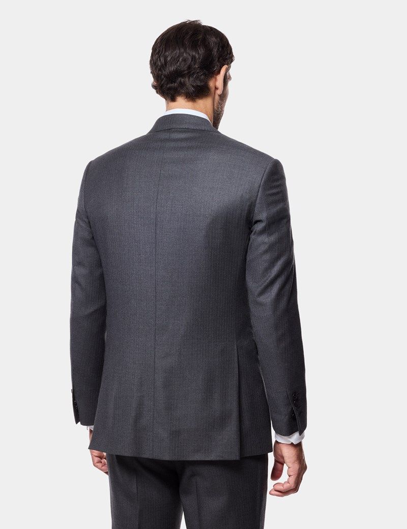 Slim Fit Charcoal Shadow Stripe Suit Jacket thumbnail 3