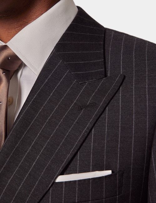 Charcoal Chalk Stripe Dress Pants