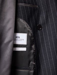 Slim Fit Charcoal Chalk Stripe Suit Jacket