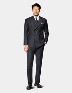 Slim Fit Charcoal Chalk Stripe Suit Jacket