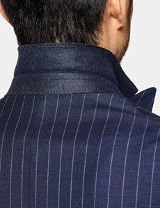 Slim Fit Navy Chalk Stripe Suit Jacket