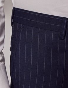 Navy Chalk Stripe Double Breasted Slim Suit-preview9