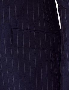 Navy Chalk Stripe Double Breasted Slim Suit-preview3