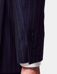 Navy Chalk Stripe Double Breasted Slim Suit-preview7