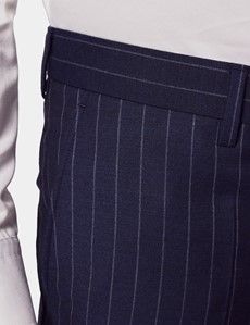 Navy Chalk Stripe Double Breasted Slim Suit-preview9