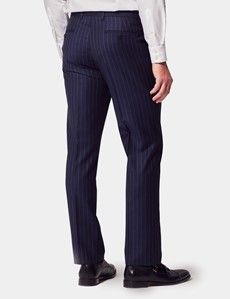Navy Chalk Stripe Double Breasted Slim Suit-preview10