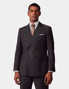 Slim Fit Charcoal Chalk Stripe Suit