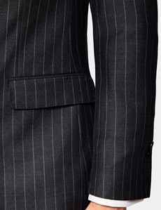 Slim Fit Charcoal Chalk Stripe Suit Jacket