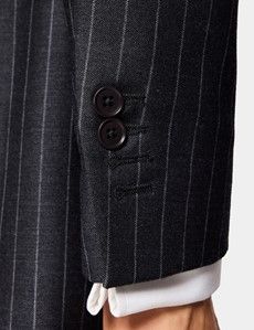 Slim Fit Charcoal Chalk Stripe Suit Jacket