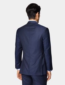 Slim Fit Navy Chalk Stripe Suit Jacket
