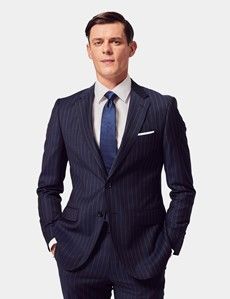 Slim Fit Navy Chalk Stripe Suit