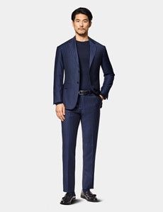 Slim Fit Navy Chalk Stripe Suit