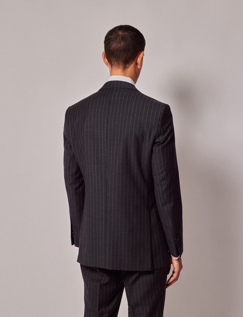 Mens Chalk Stripe Suit - Black Suit main image 0