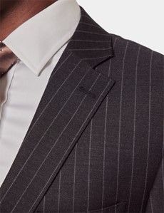 Classic Fit Charcoal Chalk Stripe Suit Jacket-preview1