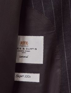 Classic Fit Charcoal Chalk Stripe Suit Jacket-preview3