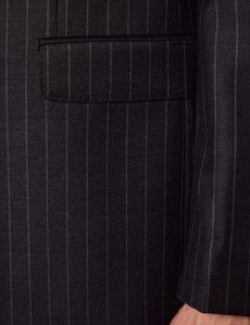 Classic Fit Charcoal Chalk Stripe Suit Jacket