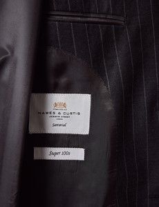 Classic Fit Charcoal Chalk Stripe Suit Jacket