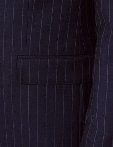 Navy Chalk Stripe Wool Classic Fit Suit Jacket-preview3